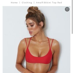 Red Amalfi Bikini Top White Fox Boutique